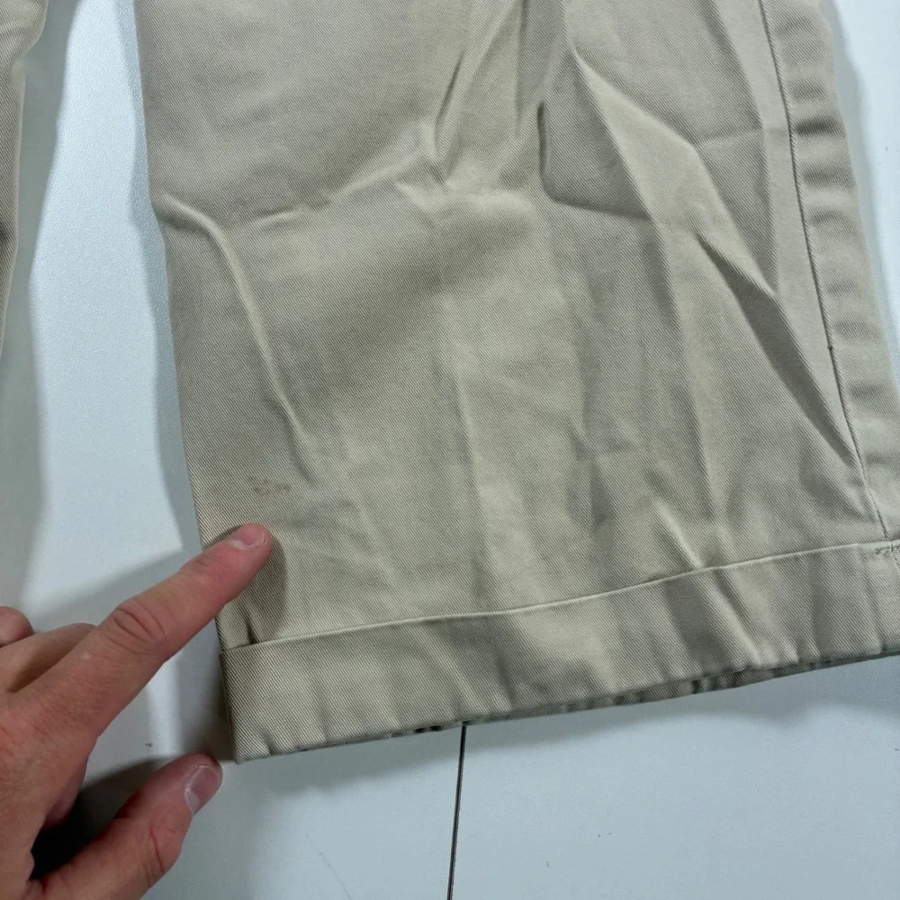 Vintage Polo Ralph Lauren Suffield Pant 42x32 Khaki Cotton Cuffed Chino 90s